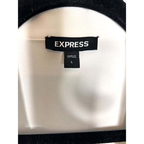 Express Women's Tailored Ivory Double-Breasted Tuxedo Blazer NYE Jumpsuit - Picture 11 of 12